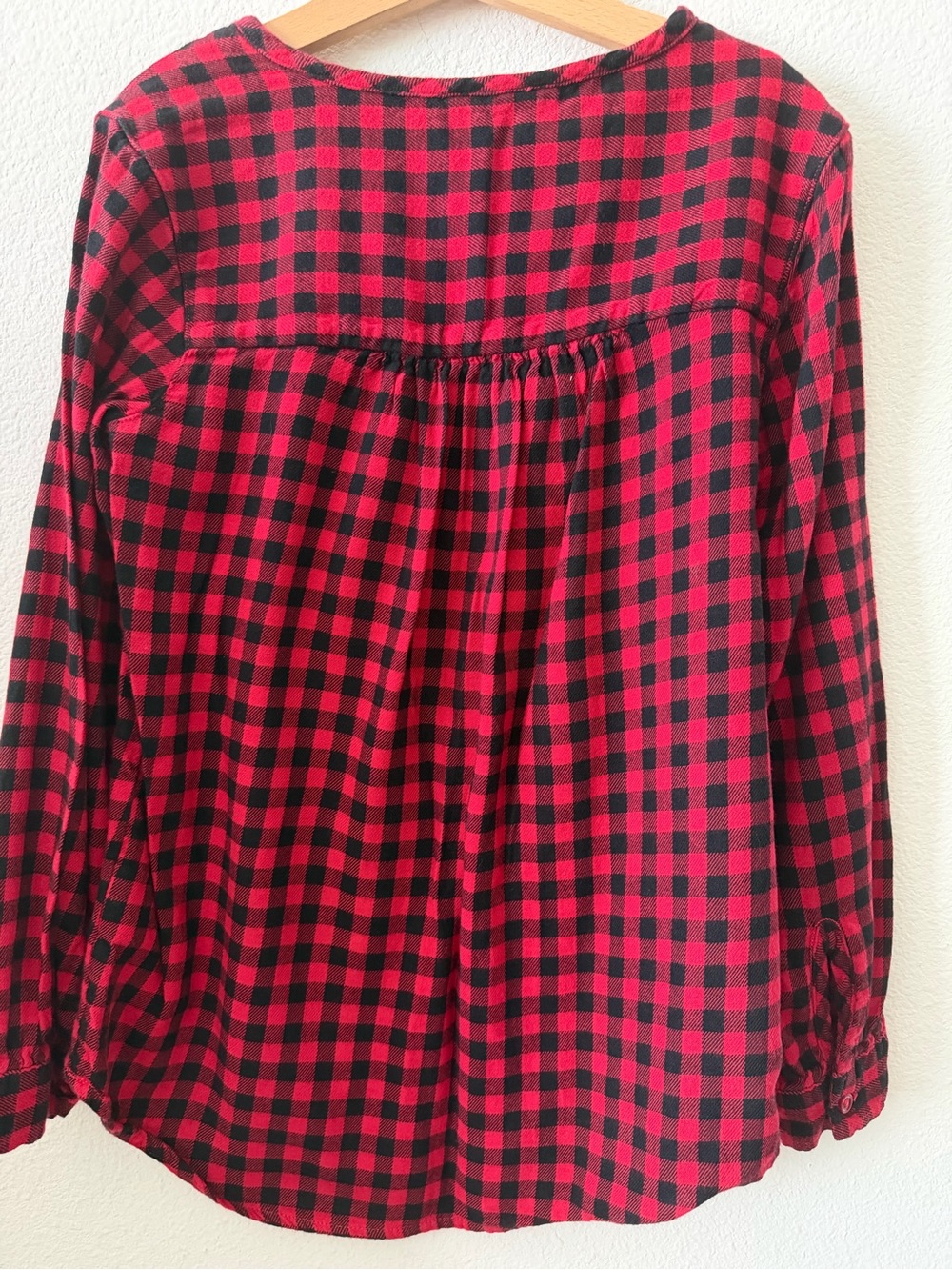 GAP Girls Black & White Buffalo Plaid and Red & Black Buffalo Plaid Top Duo - Picture 6 of 7